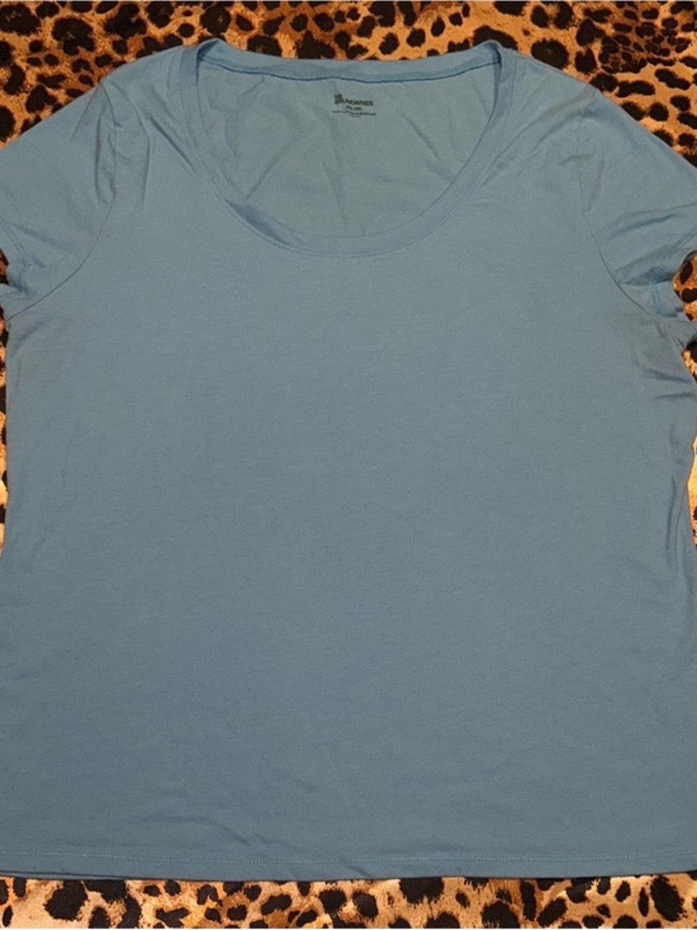 No Boundaries Light Blue Scoop Neck Tee Shirt